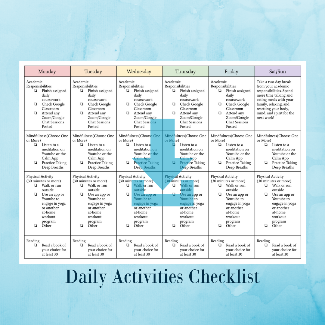 daily activities checklist